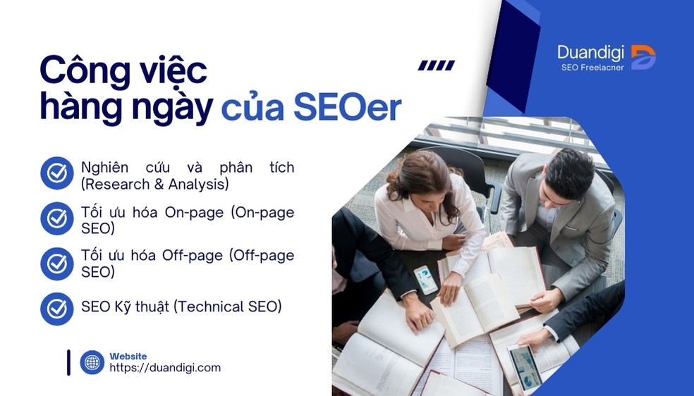 Công việc của SEOer đòi hỏi sự kiên nhẫn, kỹ năng phân tích và liên tục cập nhật kiến thức mới để bắt kịp sự thay đổi của thuật toán công cụ tìm kiếm.