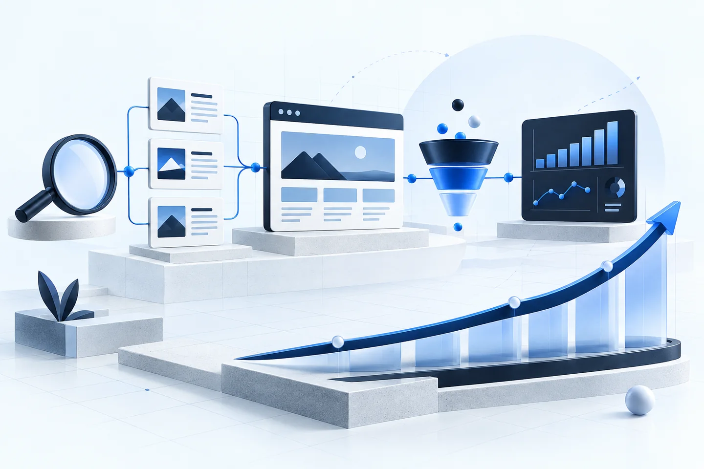 Integrated SEO, content, website, conversion and growth analytics system